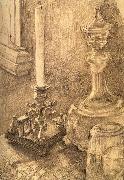 Mikhail Vrubel Still Life with a Candlestick,a carafe,and a glass oil painting